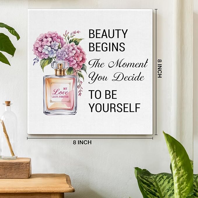 Inspirational Pink Flower Wall Art Decor