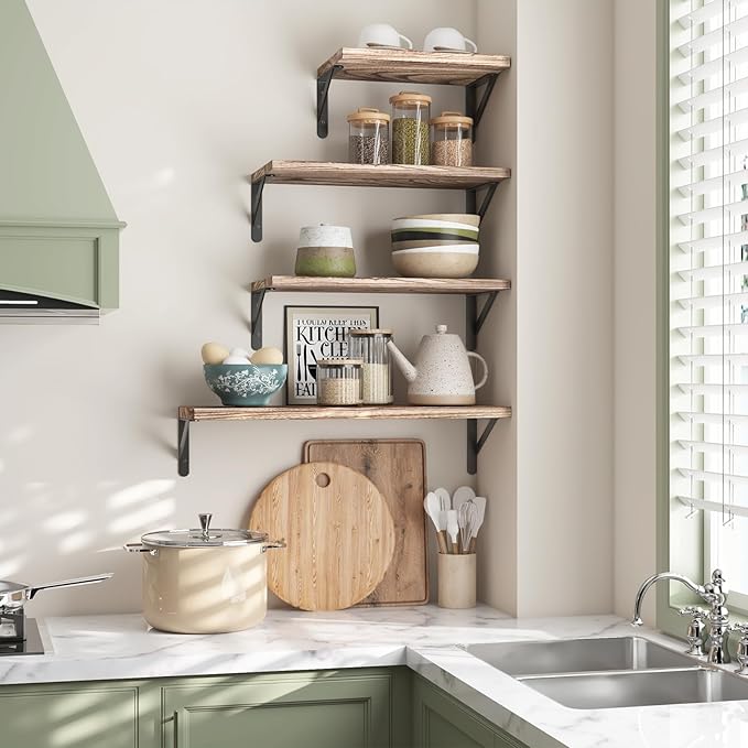 YGEOMER Floating Shelves for Wall Mounted Wall Shelves for Bedroom, Bathroom