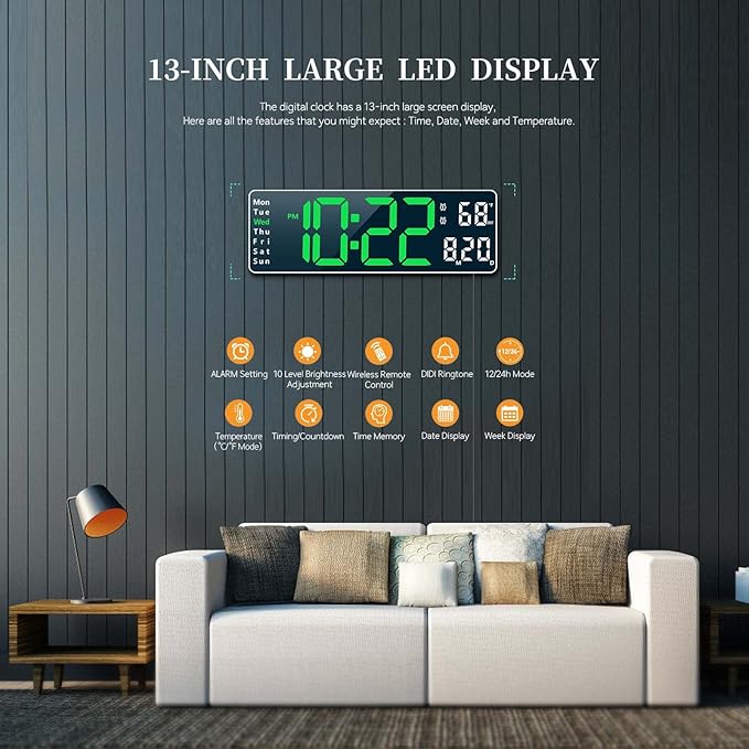 Digital Clock, Digital Wall Clock