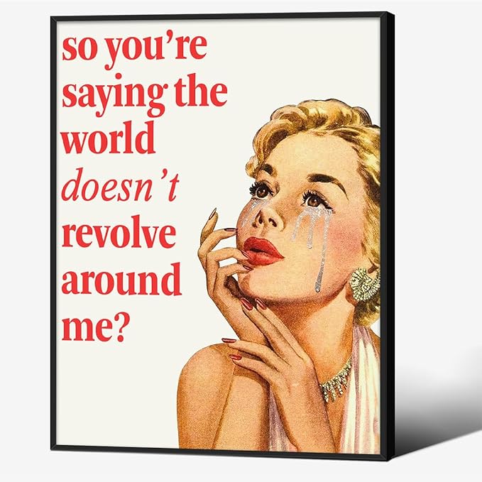 70s Pink Sexy Women Poster Funky Funny Quote Wall Art Retro Housewife Picture