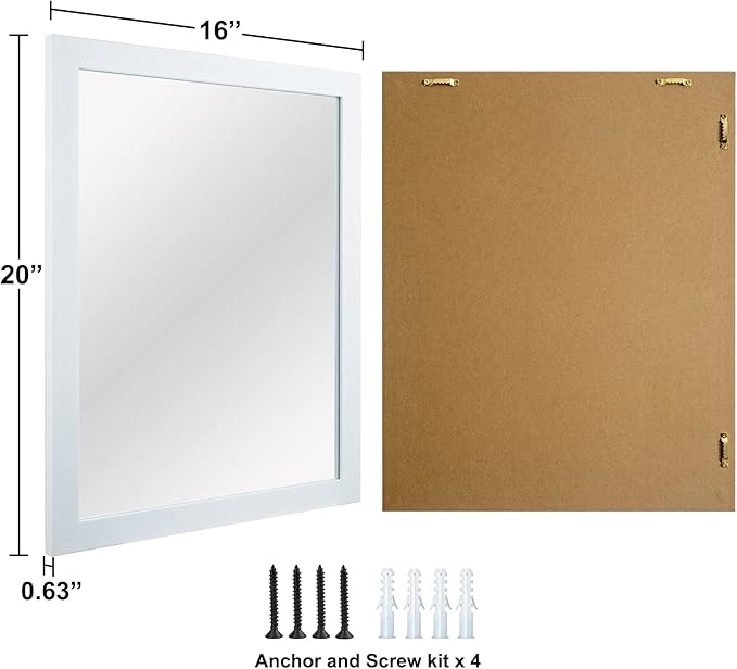 BOMINICA Rectangular Wall Mirror Framed Wall Mirror 16” x 20”