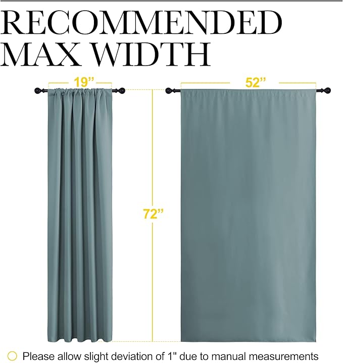 NICETOWN Greyish Blue Blackout Curtains Panels