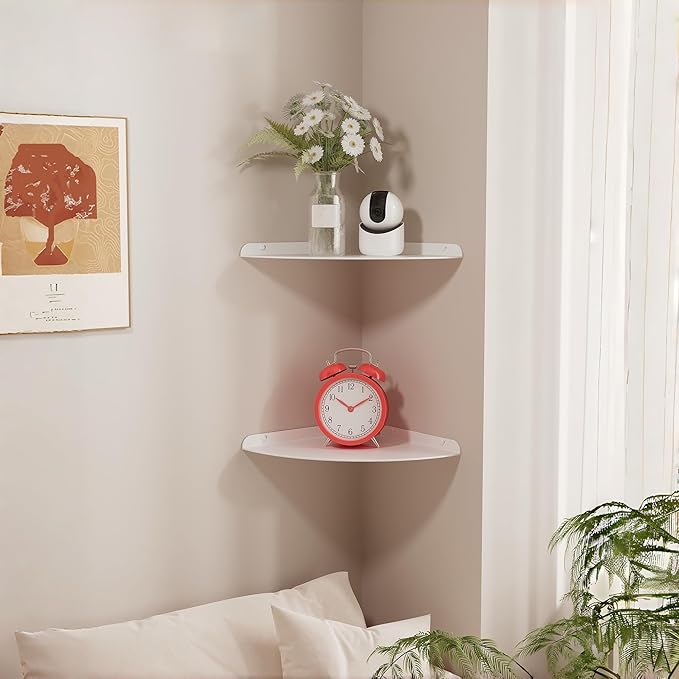 Small Floating Corner Shelves Metal Corner Wall Mounted Shelf Curved Corner
