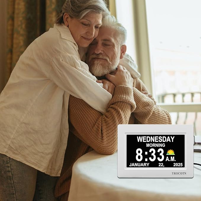 TROCOTN Dementia Clocks, Large Display Calendar Alarm Clock