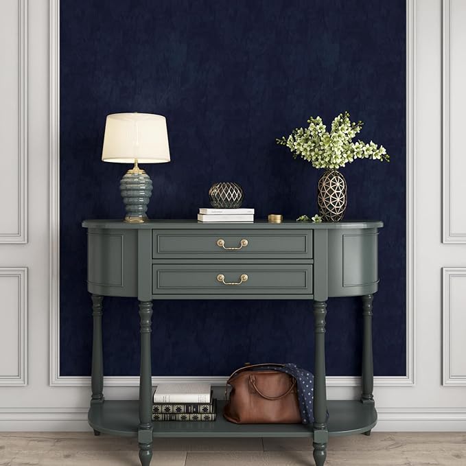YENHOME Self Adhesive Blue Felt Fabric Wallpaper Peel and Stick 17.7"X118" Blue