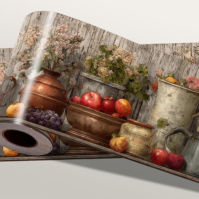Harvest Jar Wall Border 196x4 Inch Peel and Stick Rustic Fall Pumpkin Sunflower