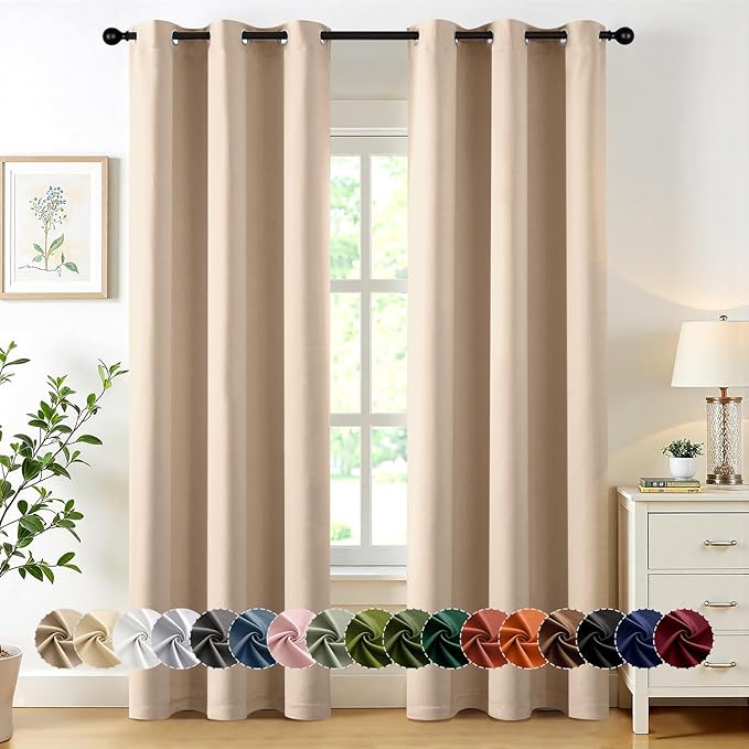 MIULEE Blackout Curtains for Bedroom Living Room 2 Panels, Thermal Insulated