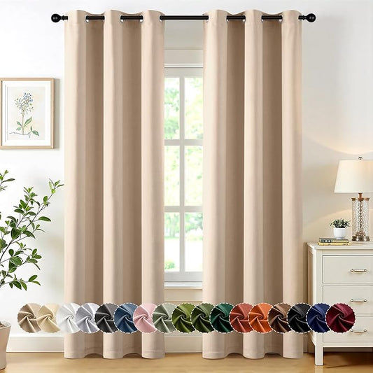 MIULEE Blackout Curtains for Bedroom Living Room 2 Panels, Thermal Insulated