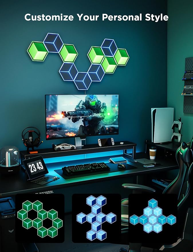Govee Glide Hexagon Light Panels Ultra, RGBIC 3D Wall Lights