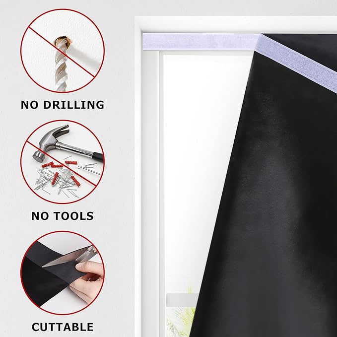 LazBlinds 100% Blackout Roller Shades, No Tools No Drill Cordless Blinds