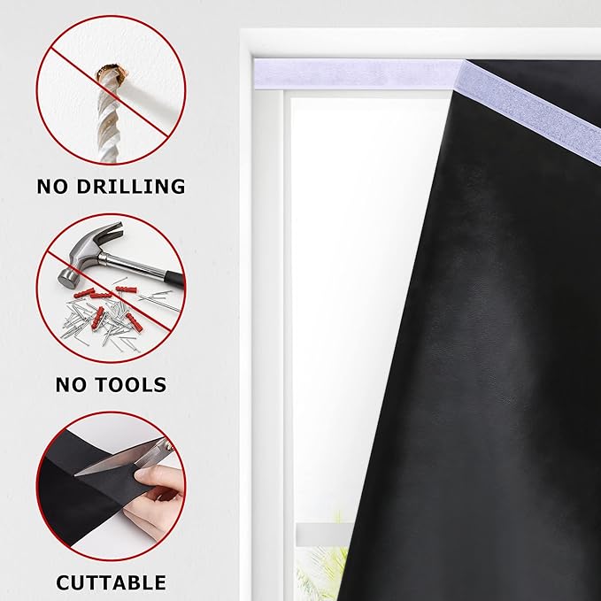 LazBlinds 100% Blackout Roller Shades, No Tools No Drill Cordless Blinds