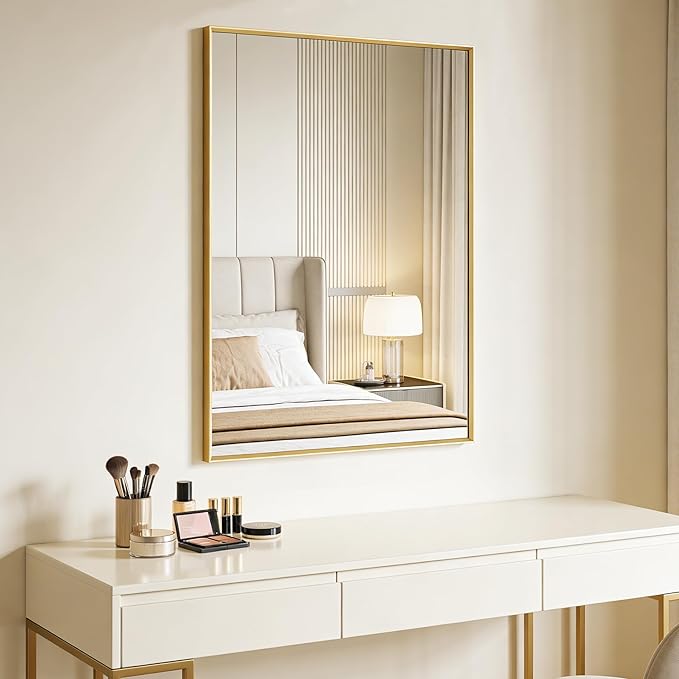 BOMINICA Brushed Gold Bathroom Mirror