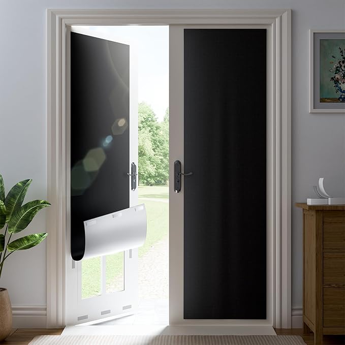 28" W x 84" L 100% Portable Blackout Curtains, Total Darkness No-Drill Black