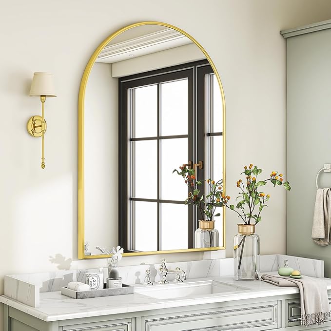 VooBang Arched Wall Mirror, 26 x 41 inch Arch Bathroom Mirror, Wall Mounted