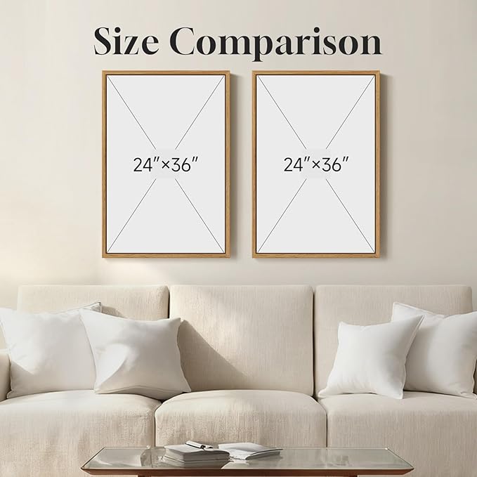 Large Framed Neutral Abstract Set of 2 Wall Art