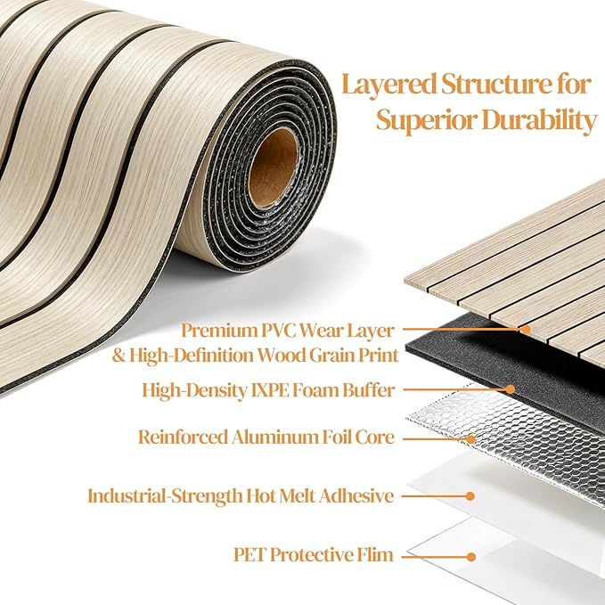 VEELIKE Coastal Oak Wood Slat Wall Panels Peel and Stick Wood Panels