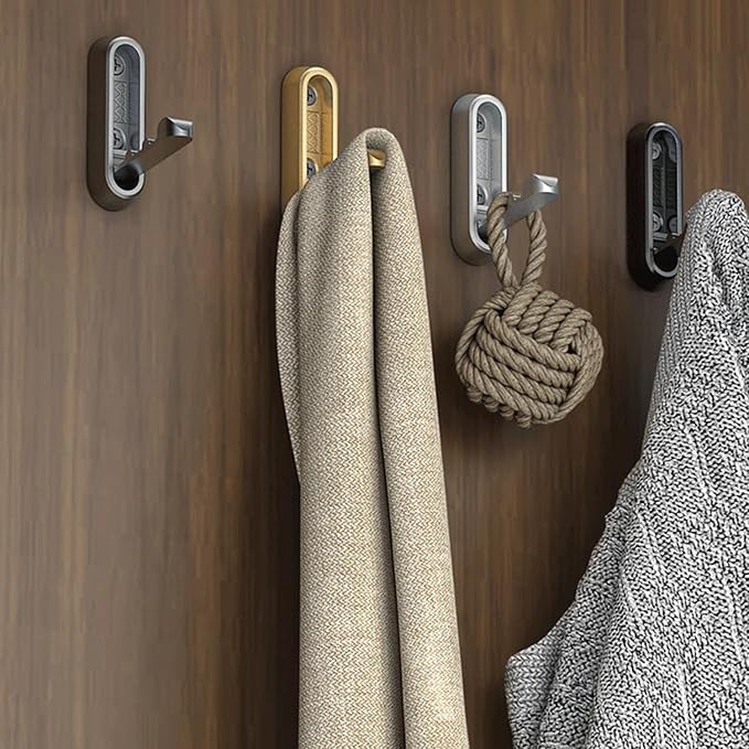 4PCS Foldable Wall Hooks, Flip Down Design