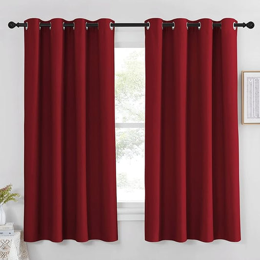NICETOWN Room Darkening Blackout Red Curtain