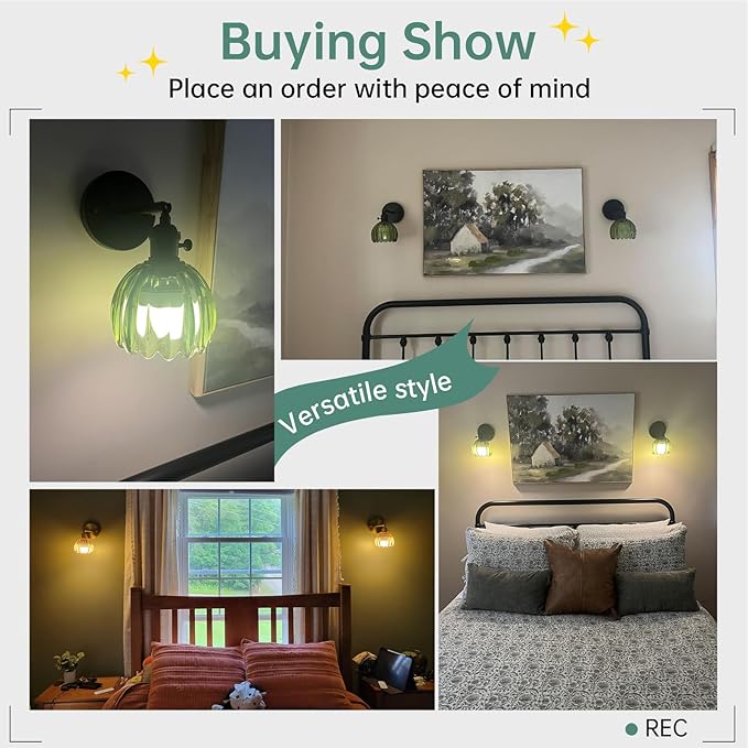 Shenmoyl Vintage Battery Operated Wall Sconce