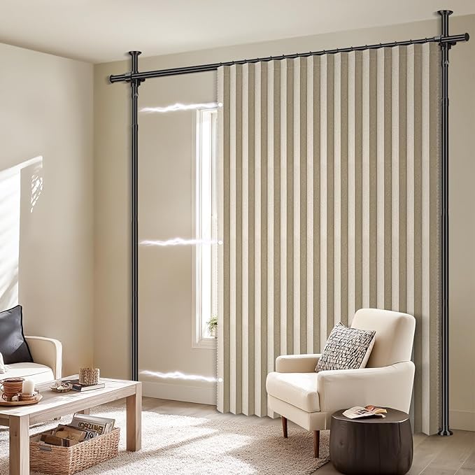 100% Blackout Room Divider Curtains Sets Beige W100 x L96 in, 1 Panel Curtain