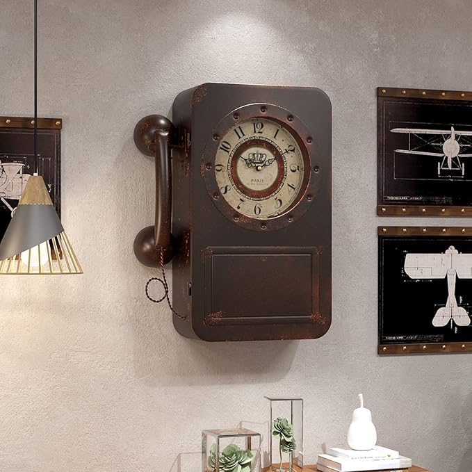Abdurey Retro Old Telephone Wall Clock