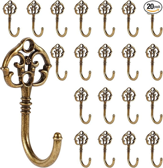20 PCS Vintage Decorative Wall Hooks, Bohemian Decorative Coat Hook