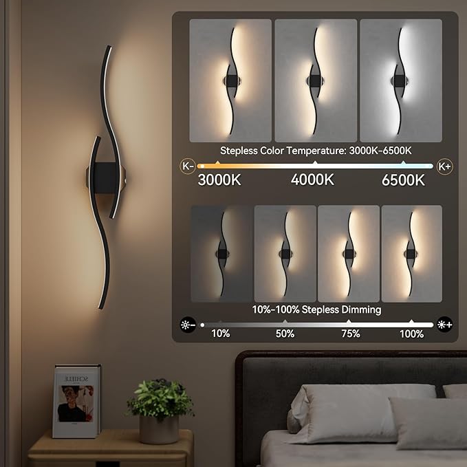 hunhun Battery Operated Wall Sconces Set of Two, Wireless Wall Sconce