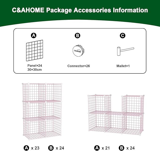 C&AHOME Wire Cube Storage, 6