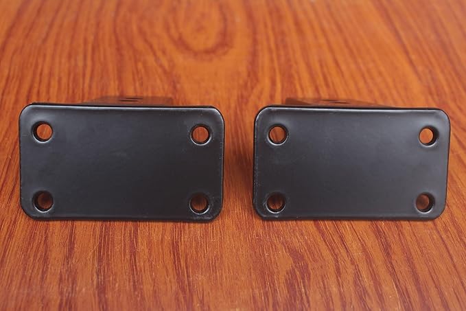 8 Pack - 4 inch Black Hidden L Shelf Bracket Iron Floating Shelf Brackets