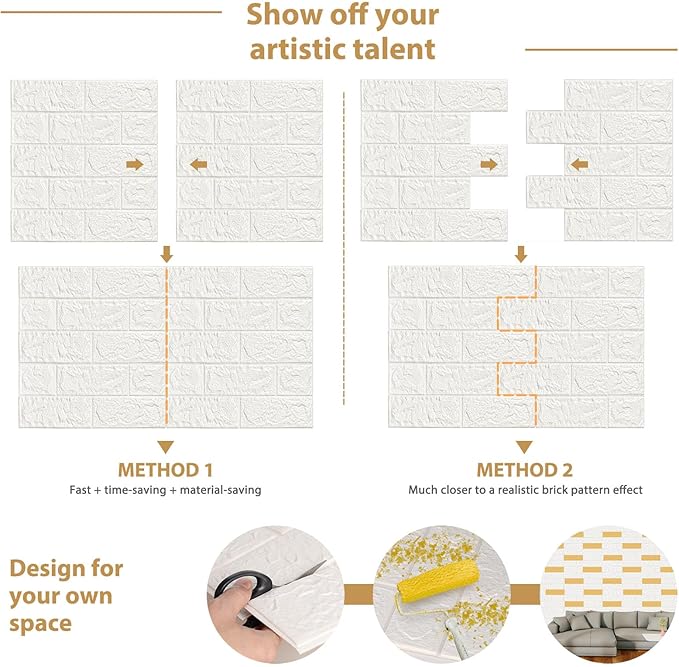 JOLOV 20 PCS 3D Wall Panels Peel and Stick