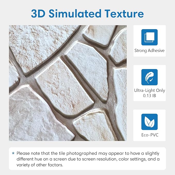 COMSTICKC 3D Faux Stone Wall Sticker Peel and Stick Wall Panels, Not Real Stone