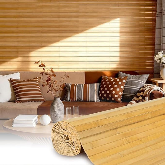 Natural Bamboo Wall Panel for Interior Wall Decor, Pole Wrap Wainscoting Wall