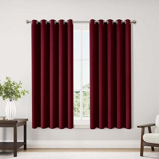 ChrisDowa Burgundyout Curtains 70 inches Wide