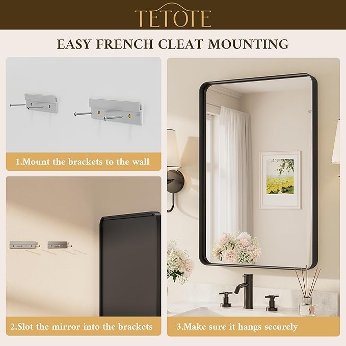 TETOTE Black Vanity Mirror 28 x 36 Inch