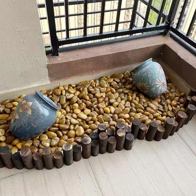 YISZM Rocks for Plant 5lbs, Yellow River Rocks 1-2 Inch Natural Pebbles for Indoor Plants, High Polished Decorative Stones Vase Filler Fish Tank Aquariums Landscaping Garden