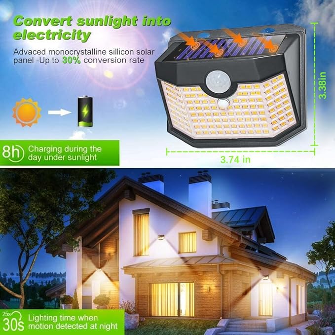 HMCITY 120 LED Outdoor Solar Lights-