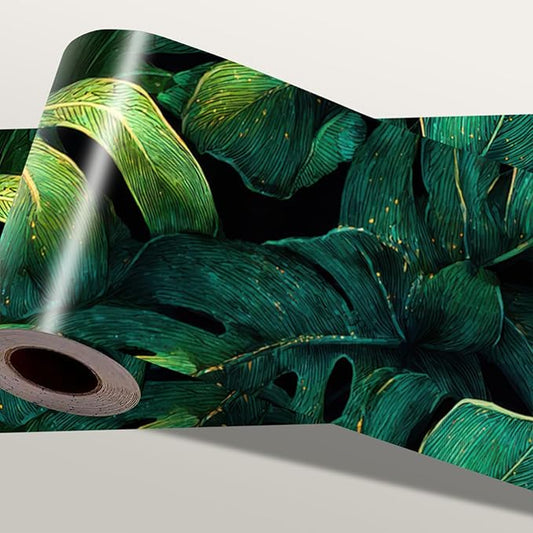 Tropical Leaf Wallpaper Border 196x4 Inch Peel and Stick Wall Border Self