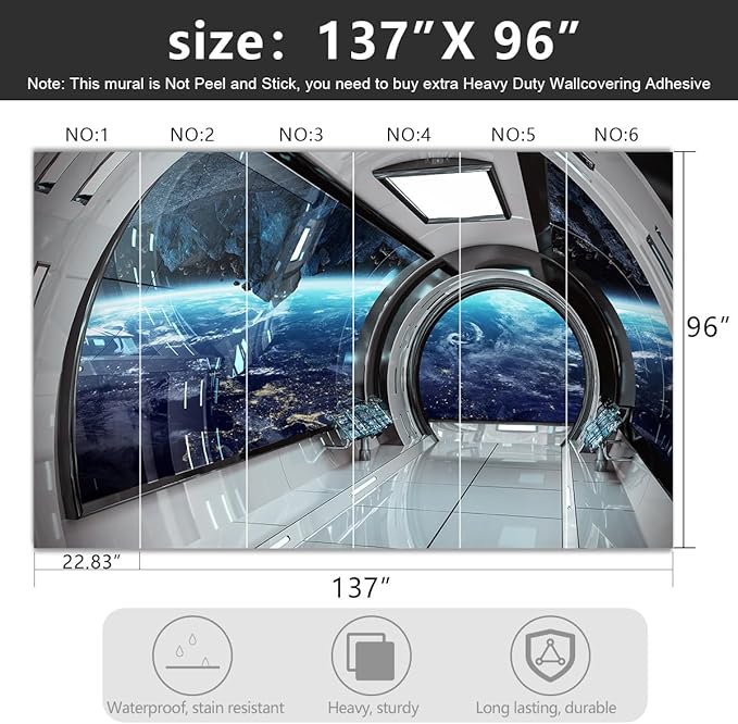 -3D Capsule Space Fabric Wallpaper Living Room Bedroom Bathroom Boys Girls