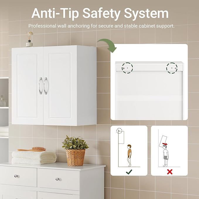 SoBuy Kitchen Wall Cabinet for Laundry Room, Medicine Cabinet for Bathroom