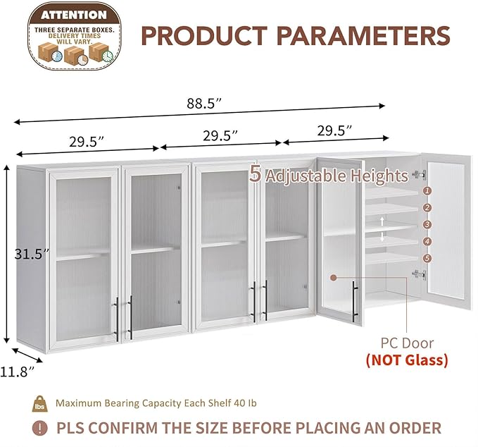 Furnaza LED Wall Storage Cabinets