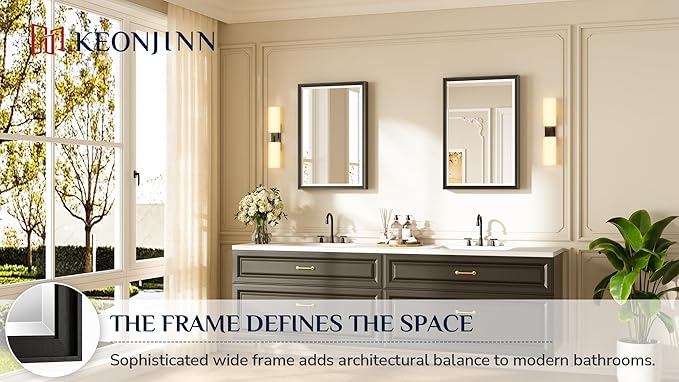 Keonjinn Black Bathroom Mirrors