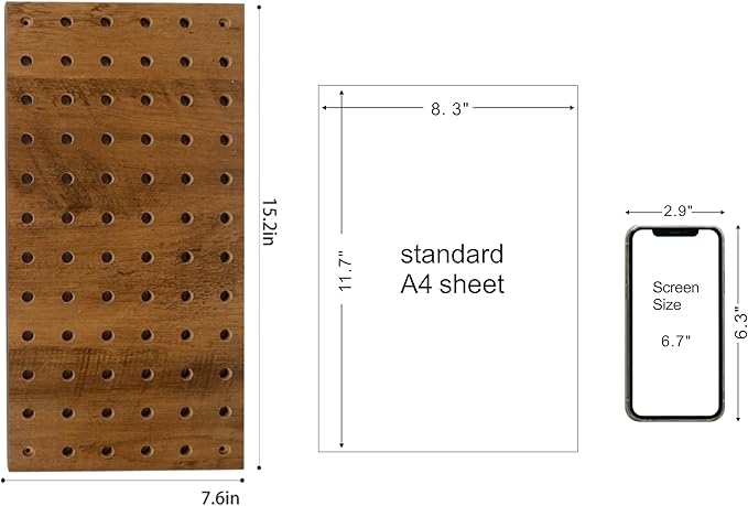 Brown Wood Pegboard Modular Display Wooden Pegboard Combination Wall Organizer