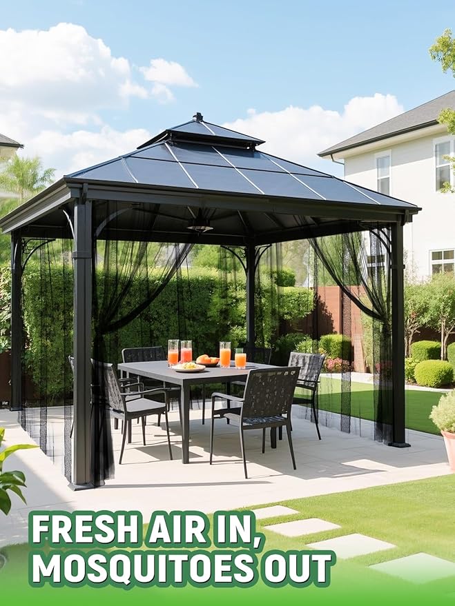 ANPHSIN 40x10ft Nearly Invisible Mosquito Net for Patio - Mesh Netting Screen for Outdoor Garden Porch Balcony, Protects Skin & Plants from Bugs, Birds, Black
