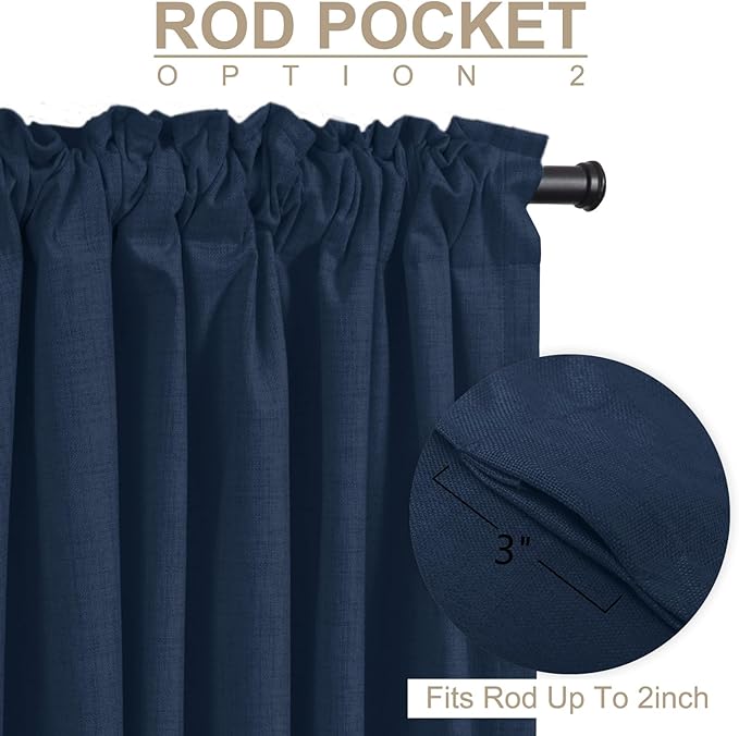 100% Blackout Shield Linen Blackout Curtains