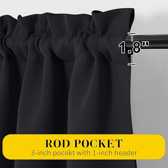 NICETOWN Black Blackout Curtains