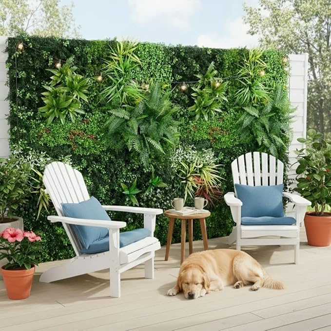 Artificial Plant Wall Panels, Faux Grass Ivy Privacy Screen Fence, Grass Wall
