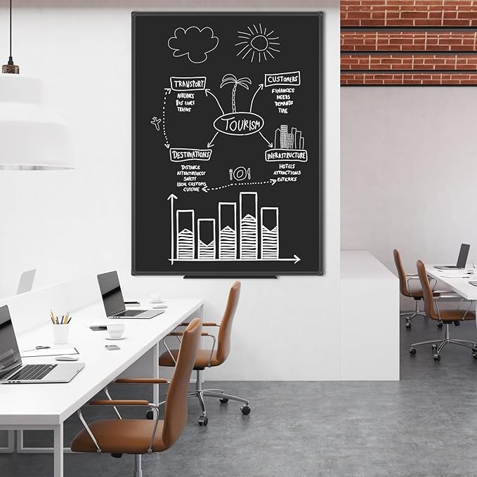 JILoffice Magnetic Chalkboard/Black Board 48 x 36 Inch