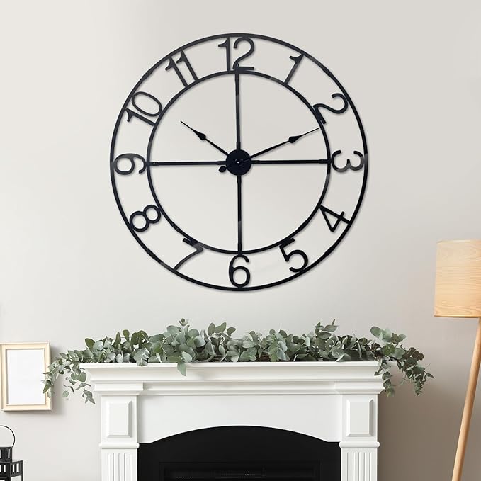 Large Wall Clock for Living Room Decor–48 Inch Silent Non-Ticking Modern