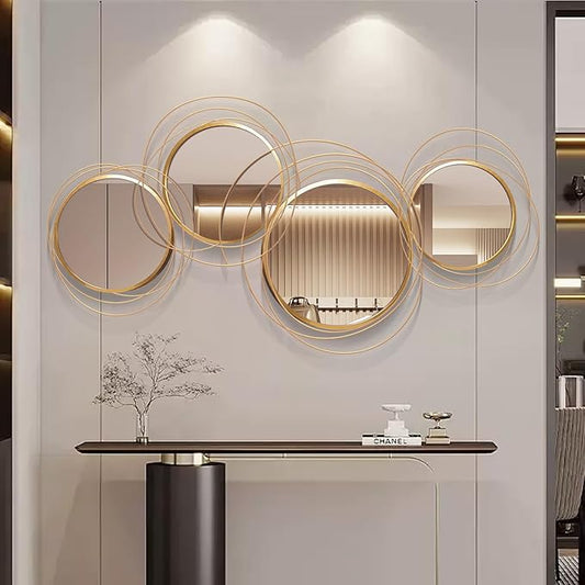 Large Decorative Wall Mirror, Modern Gold Wall Art Mirrors