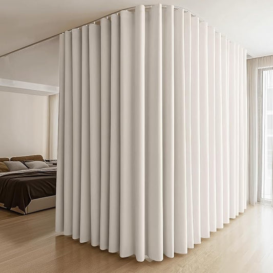 MaKefeile Room Divider Curtains & Flexible Bendable Tracks Set, Privacy